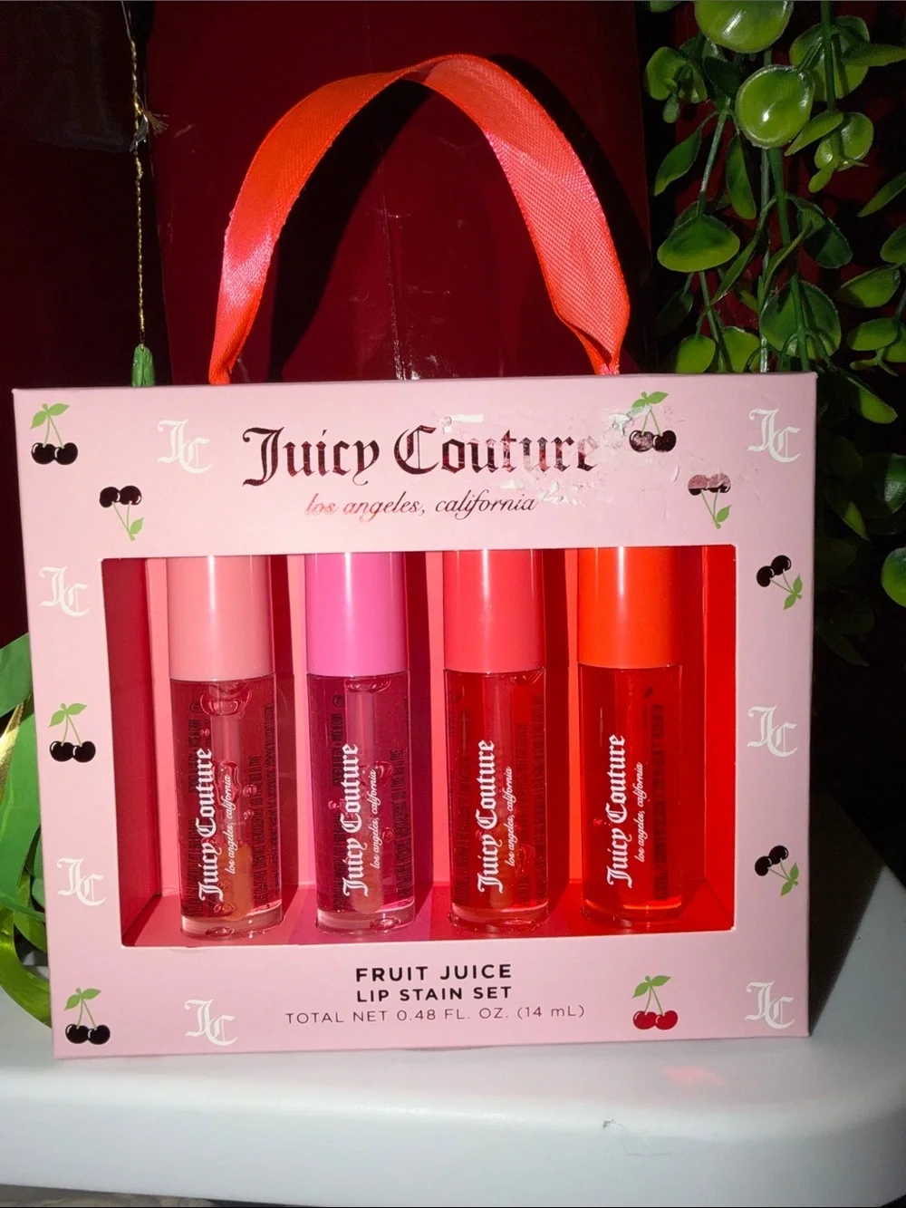 Juicy Couture Lip Stain Set - Light Pink, Hot Pink, Coral, Red